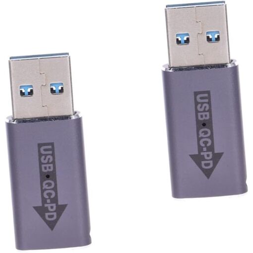 Subzonal 2-Piece USB Adapter to USB-C with Quick Charge Converter - Portable and Lightweight for Mobile Devices