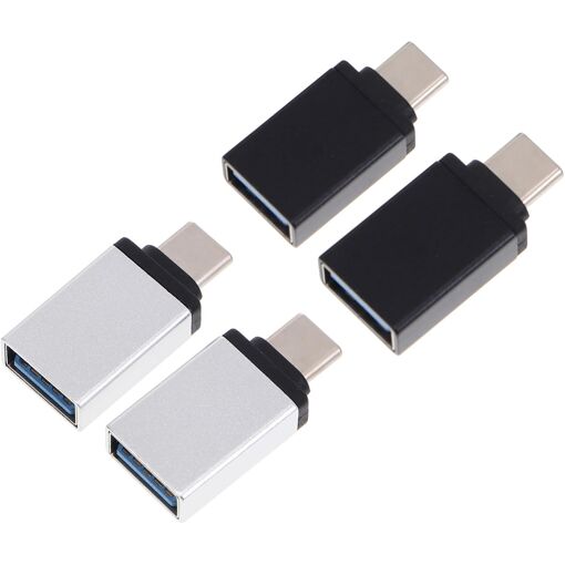 Adaptateur USB-C vers USB 3.0 de Subzonal (lot de 4) - Transfert de données et recharge, compact et portable, compatible avec les téléphones et tablettes, noir et couleur aléatoire