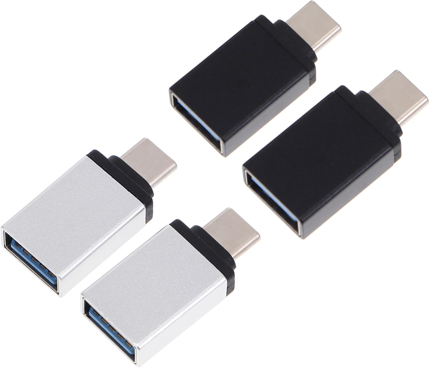 Conjunto de adaptadores USB Tipo C a USB 3.0 (4 unidades) - Negro y colores aleatorios
