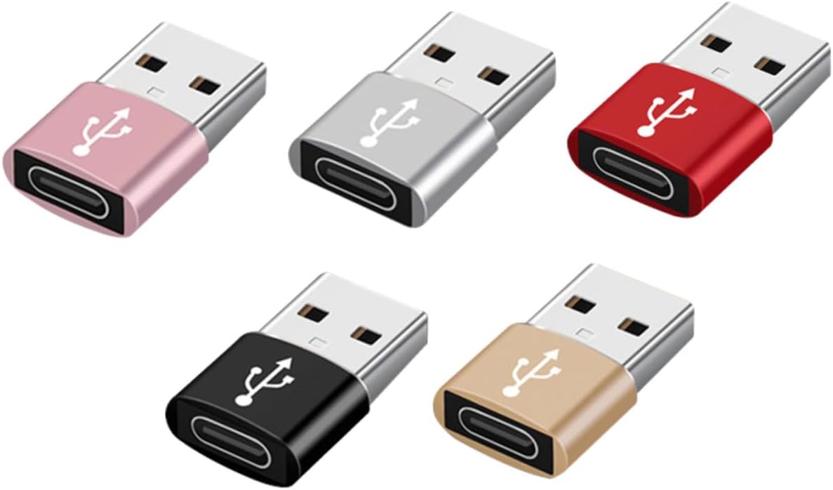Convertidor Adaptador Subzonal 5 Piezas USB-C Tipo C a USB para Teléfono y Portátil Carga y Sincronización de Datos