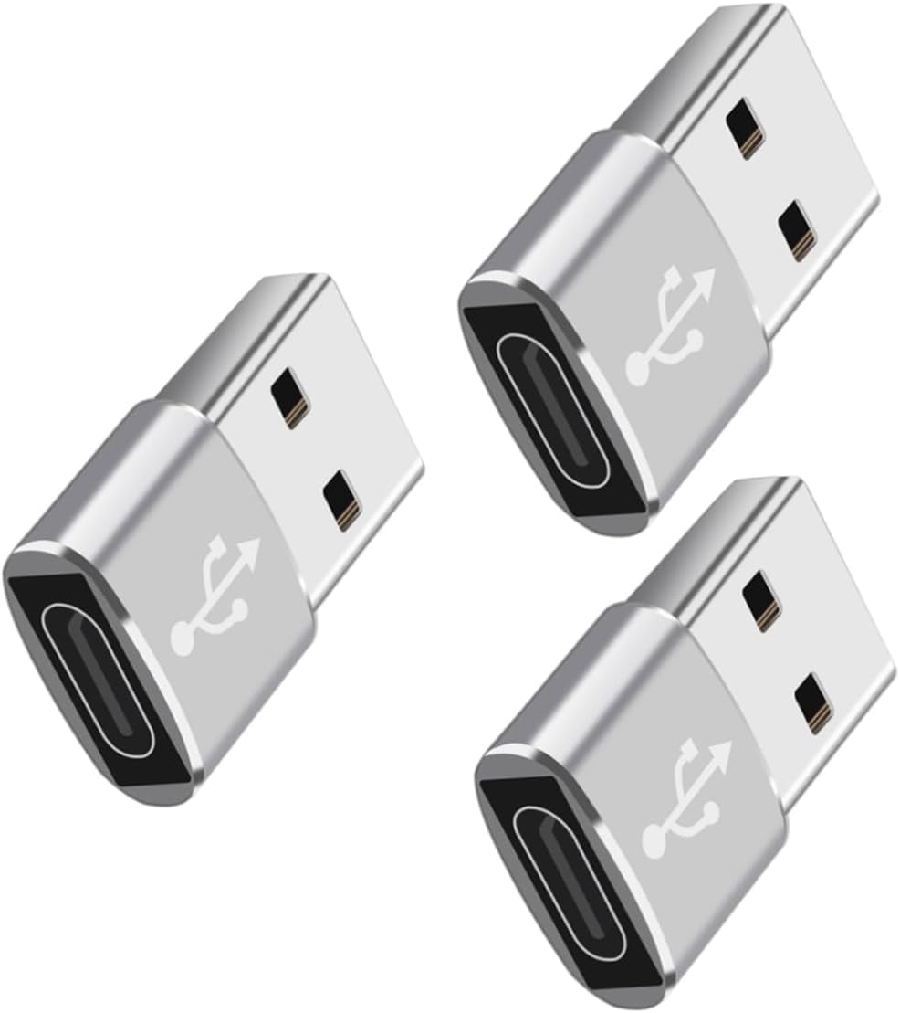 Conjunto de adaptadores Subzonal USB-C a USB 2.0 - 3 conversores compactos para portátil y teléfono, compatible con carga rápida, diseño de aleación de aluminio