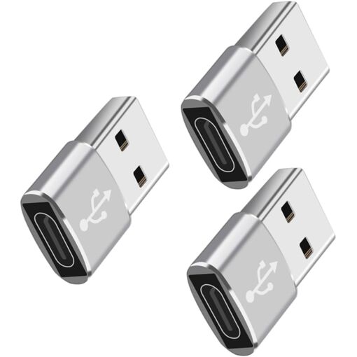 Subzonal USB-C to USB 2.0 Adapter Set - 3 Compact Converters for Laptop and Phone, Quick Charge Compatible, Aluminum Alloy Design