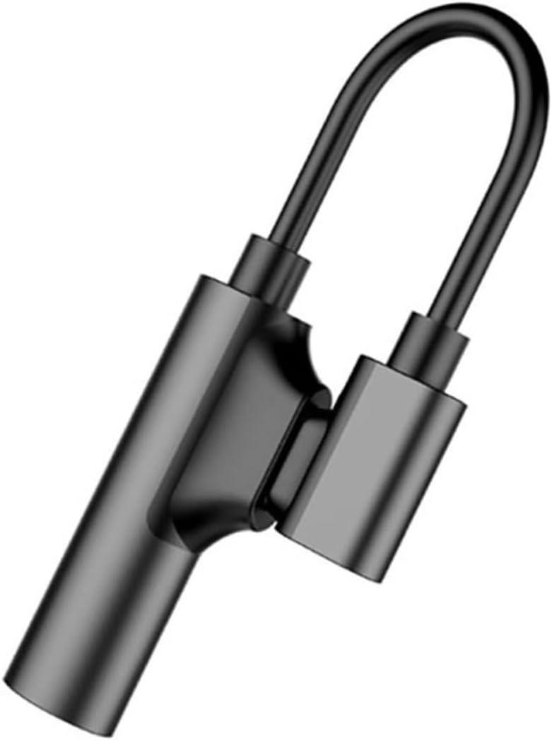 Subzonal USB-C Audio and Charging Adapter for Wired Headphones, Type-C to 3.5mm Cable, Black