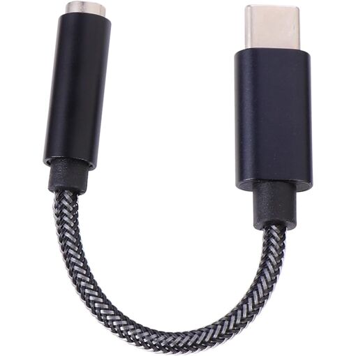 Adaptateur audio Subzonal Type-C vers Jack avec DAC pour casque compatible avec les téléphones et tablettes USB-C - Noir