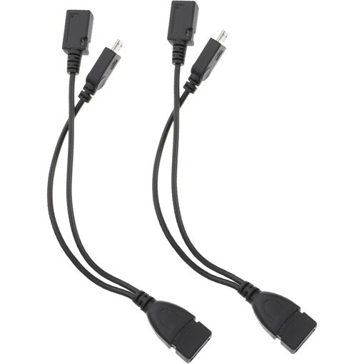 USB OTG Adapter Cable - 2-in-1 Micro USB to USB-A and USB Male to Devices