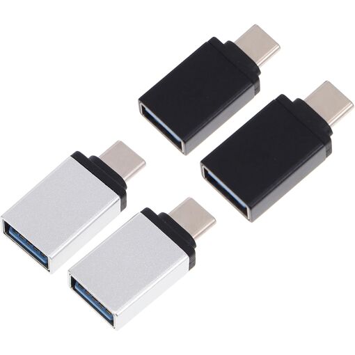 Adaptateur Subzonal Type C vers USB 3.0 Femelle, 4 Pcs Convertisseurs de Transfert de Données, Alliage d'Aluminium Portable pour Téléphone et Tablette (Couleur Aléatoire)