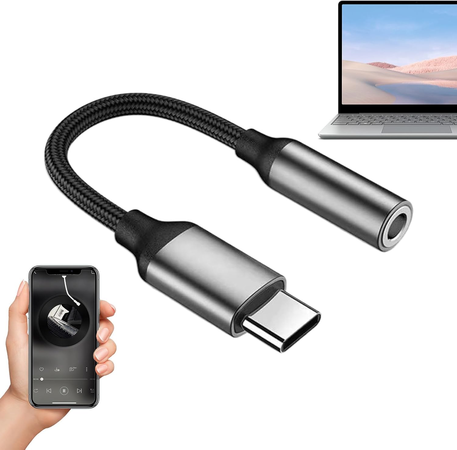 Adaptador de audio Subzonal USB-C a 3,5 mm