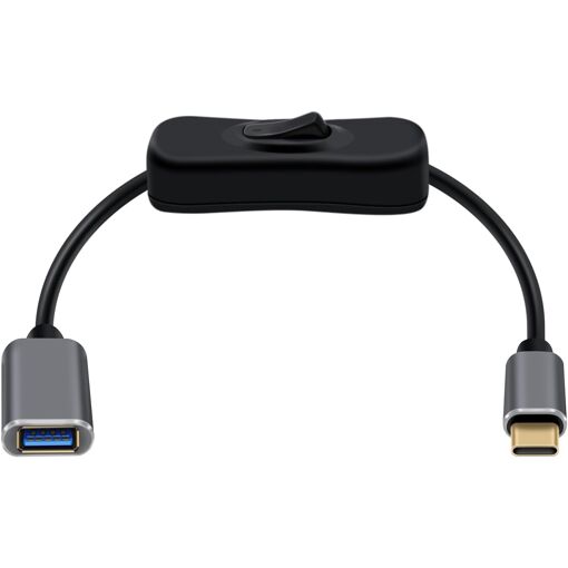 Adaptateur USB C vers USB 3.0 OTG avec interrupteur - Câble de 0,3 m