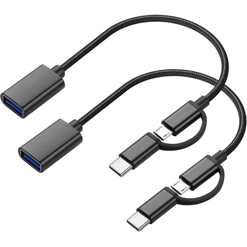 Ensemble d'adaptateurs Subzonal 2 en 1, câble USB C vers Micro USB