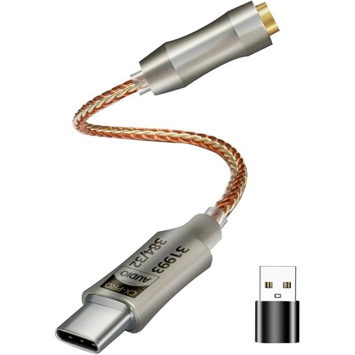 Adaptador de auriculares USB C a 3,5 mm