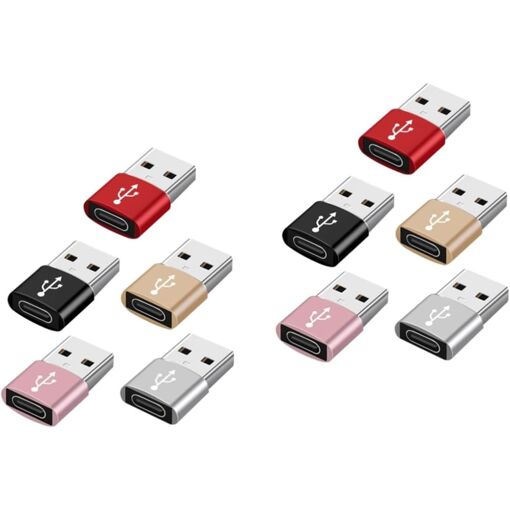 Subzonal 10-Piece USB C Female to USB Converter Adapter for Phone, Tablet and PC - Supports Data Synchronization, Charging & OTG