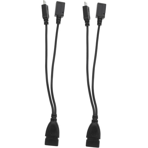 Micro USB to Standard USB OTG Adapter Cable 2-Piece Set