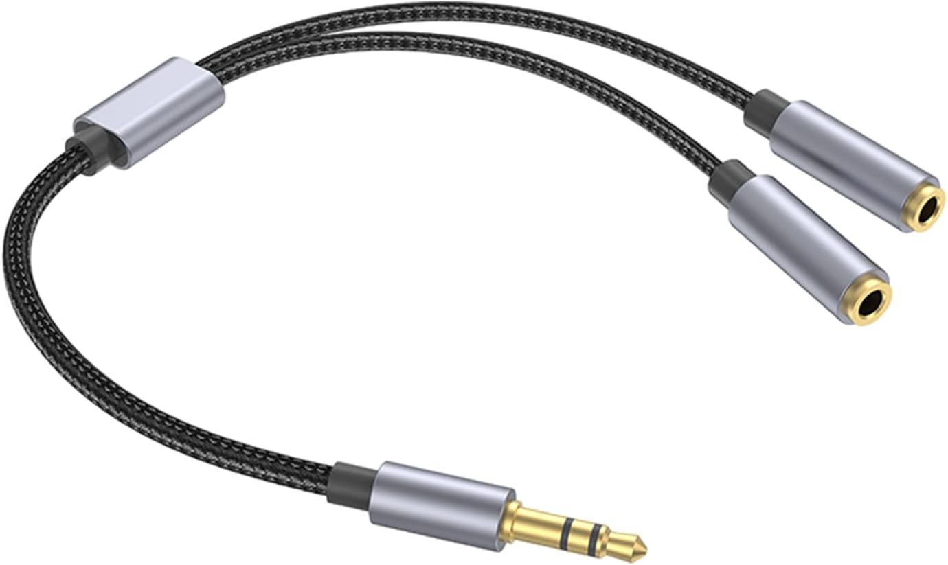 Audio Splitter - 3.5mm Y Cable Adapter for Headphones