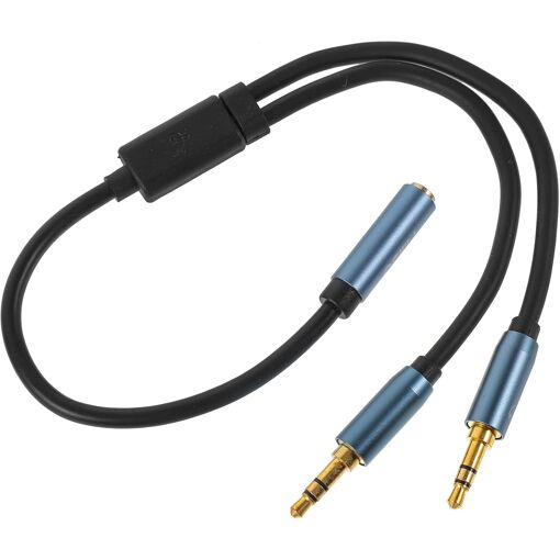 Subzonal Audio Splitter Adapter Cable for Headphones and Microphone