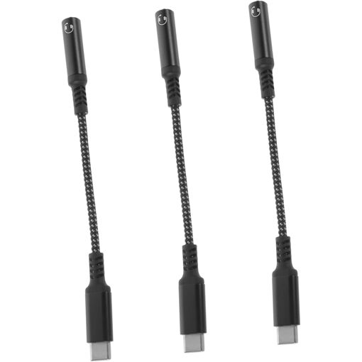 Subzonal 3-Piece Audio Adapter USB-C to Jack Headphone Adapter Kit with Cables