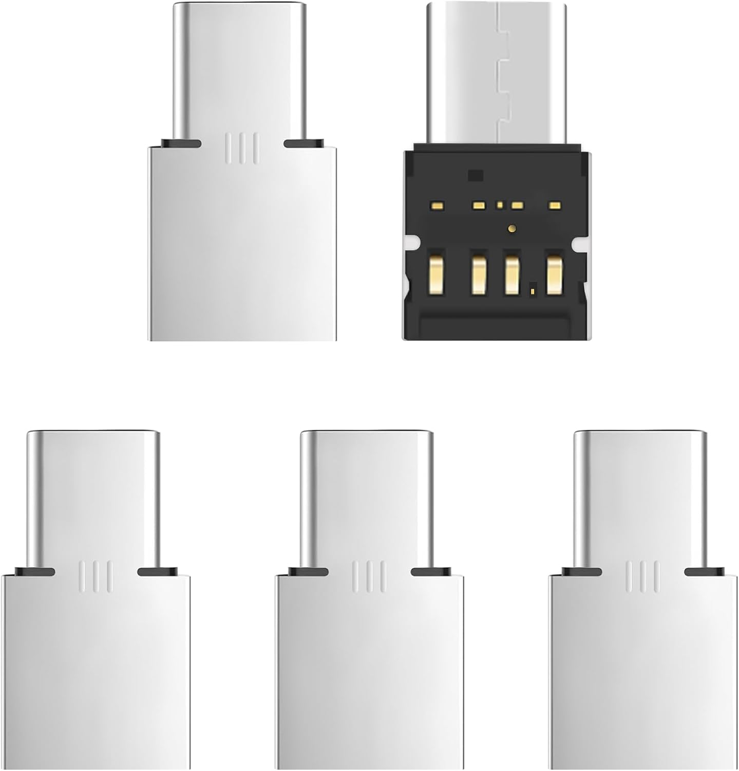 Subzonal 5-Piece Ultra Mini Type-C to USB 2.0 OTG Adapter