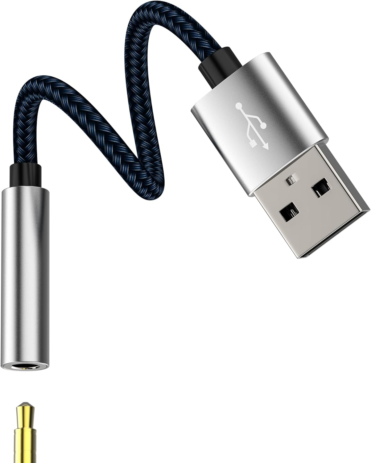 Subzonal USB to Audio Adapter 3.5mm Female for Headphone, Microphone, Auxiliary Cable, Car Audio, External Converter for iPhone, Laptop, Desk Headset