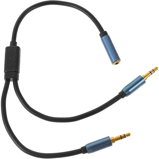Subzonal Audio Adapter Cable for Headphones with Separated Microphone - Double Jack Split for Laptop and PC