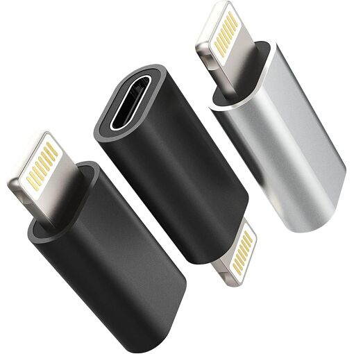 Adaptateur SUBZONAL USB-C Femelle vers Lightning Mâle (Lot de 3) pour Apple iPhone 14/13/12/11 Pro Max Mini XS SE X XR 7 8 Plus et iPad