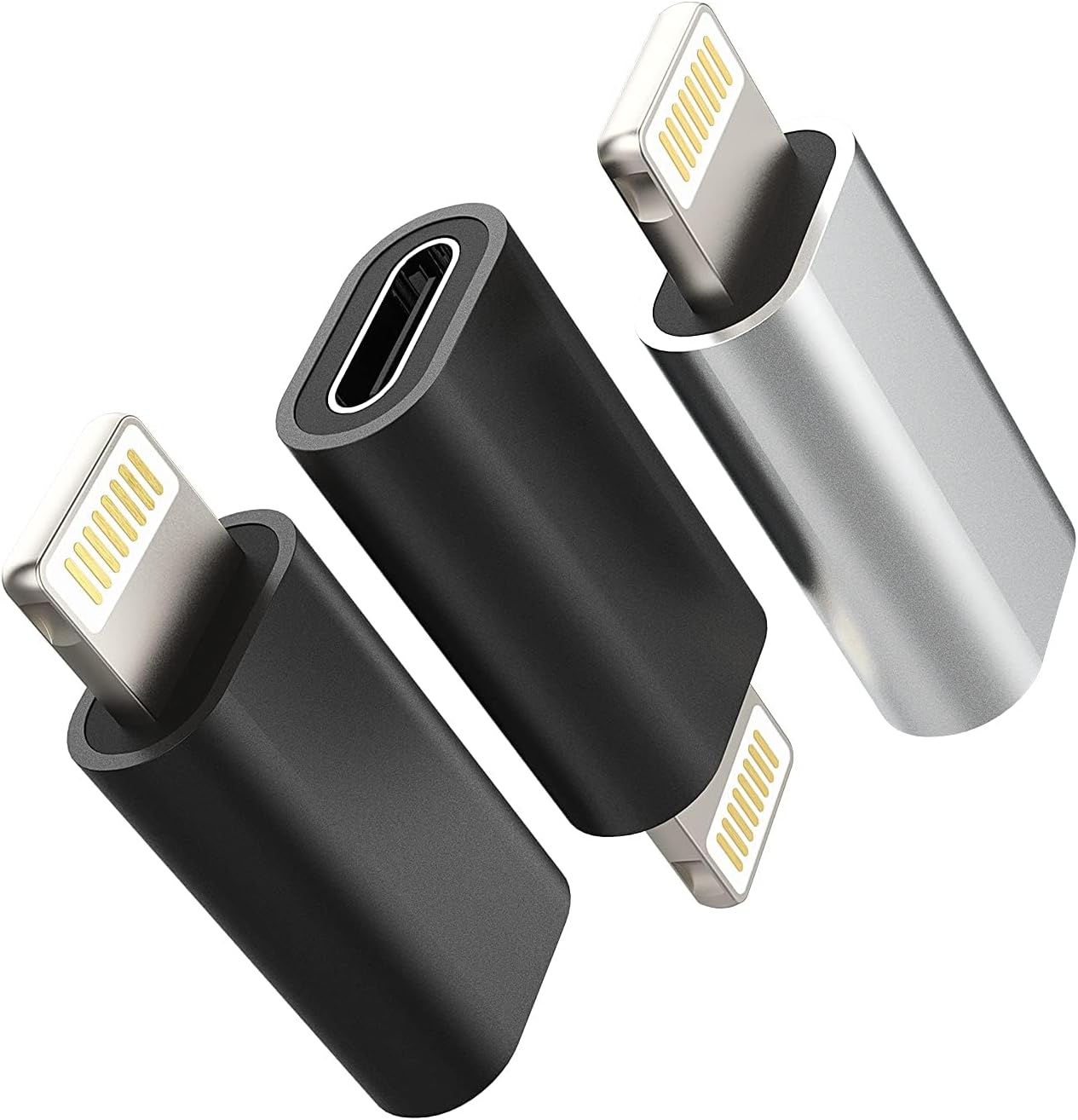 Adaptador SUBZONAL USB-C Femenino a Lightning Masculino (Paquete de 3) para Apple iPhone 14/13/12/11 Pro Máx. Mini XS SE X XR 7 8 Plus y iPad