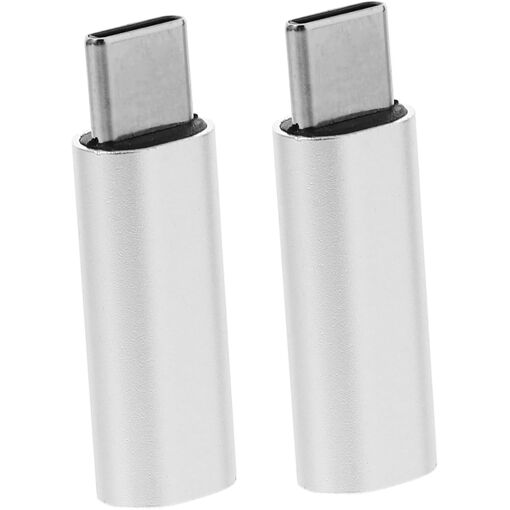 Subzonal 2-Piece USB-C to Headphone Adapter Kit with Cables for Phones and Tablets - Silver