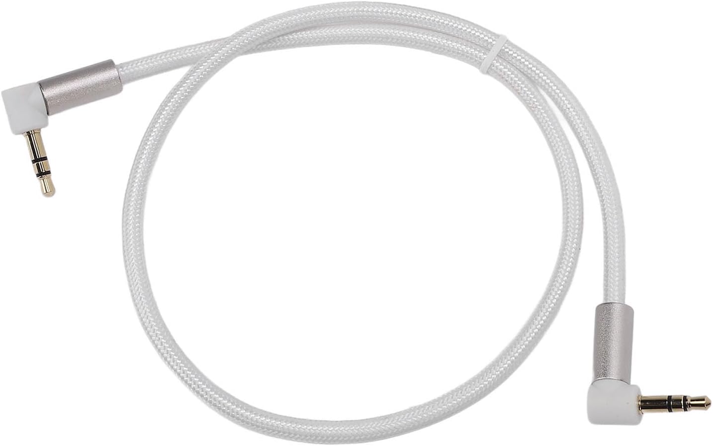 Subzonal 3.5mm Stereo Auxiliary Cable with 90-Degree Right Angle for Headphones, Tablets, Speakers, Phones, TV, DVD, 0.5m Output to Input, Delivers High-Quality Sound