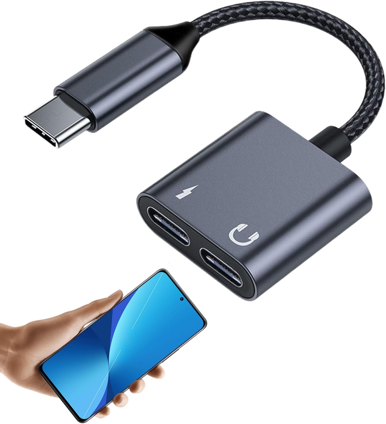 Adaptador USB-C a 3.5 mm para auriculares y cable de carga rápida SUBZONAL
