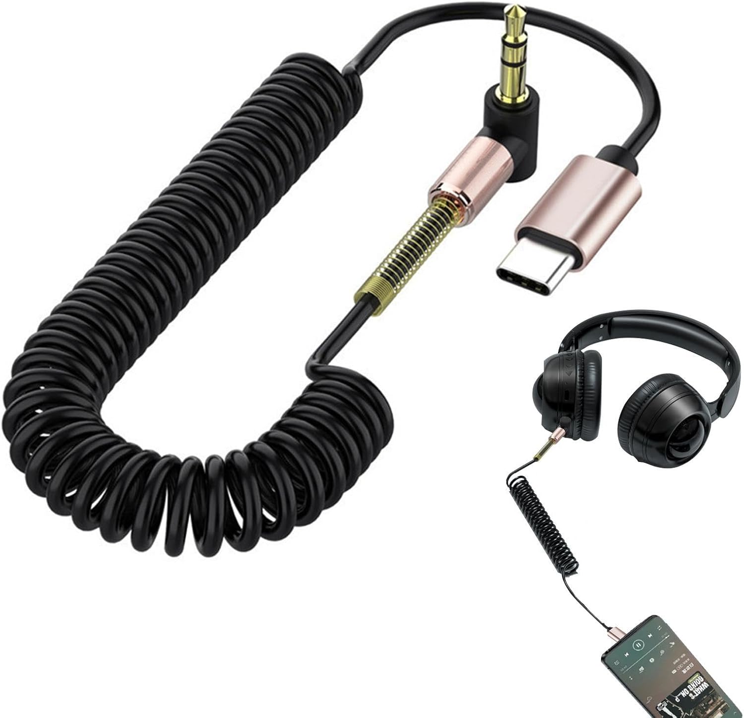 Subzonal Retractable Auxiliary Adapter - Universal Audio Cable 3.5mm for Smartphones and Cars