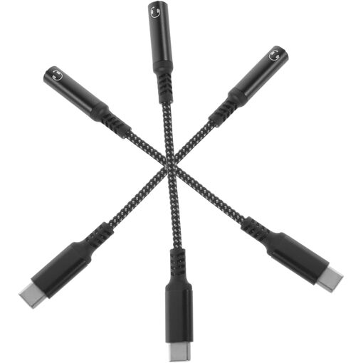 Adaptateurs de câble Subzonal USB-C vers Jack 3 pièces pour smartphones Type-C sans prise casque, alliage d'aluminium