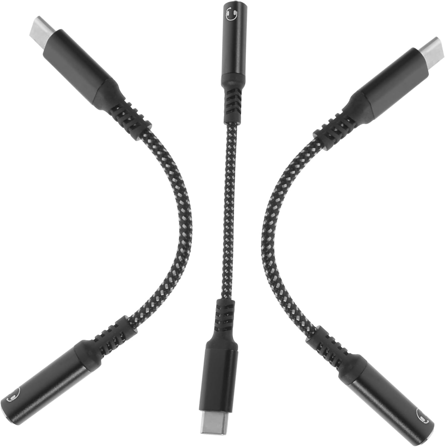 Adaptador de cable de audio Subzonal USB Tipo-C a 3,5 mm de 3 piezas