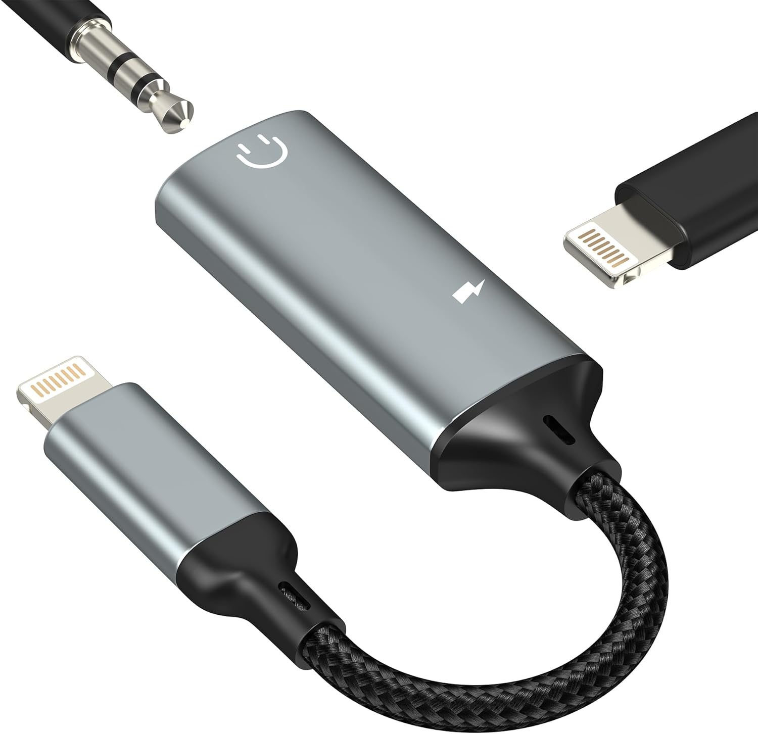 Adaptateur audio et charge Lightning vers 3,5 mm (2 en 1) Subzonal pour iPhone 14 / 13 Pro Max, câble certifié MFi de répartition