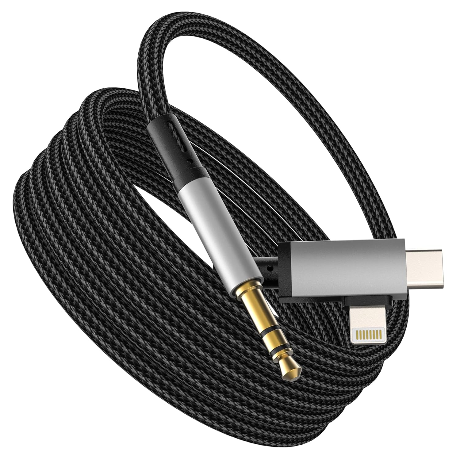 Cable adaptador Subzonal USB-C a Lightning y 3.5 mm para iPhone 17/16/15/14/13 Pro Max