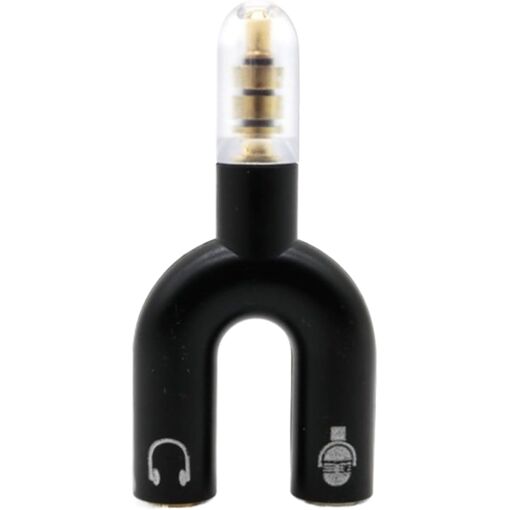 Subzonal Headphone Splitter, 3.5mm Double U-Shaped Audio Adapter for Mobile Phone, Tablet, PC