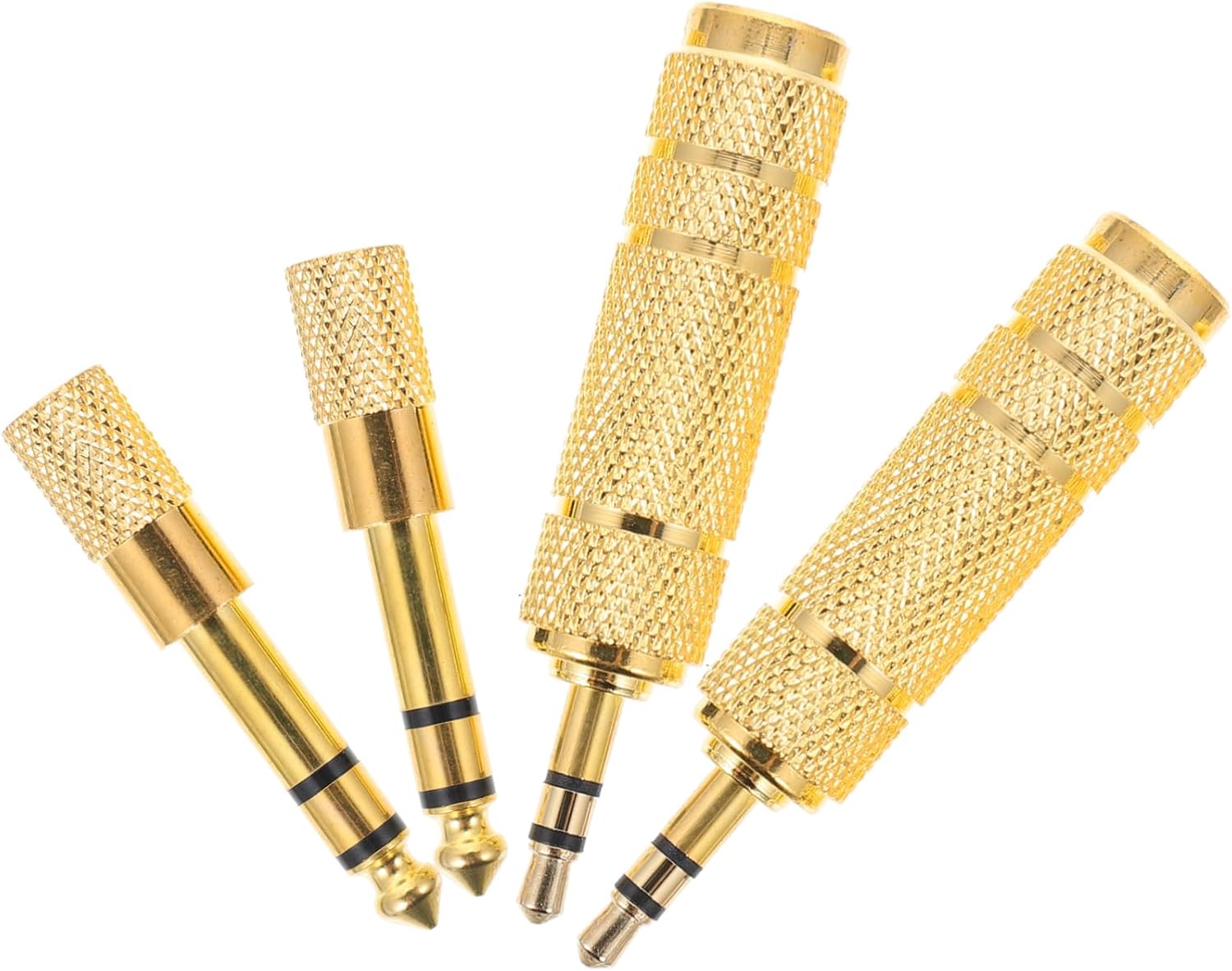 Conjunto adaptador de audio 4 piezas: convertidor jack estéreo para micrófono y altavoces