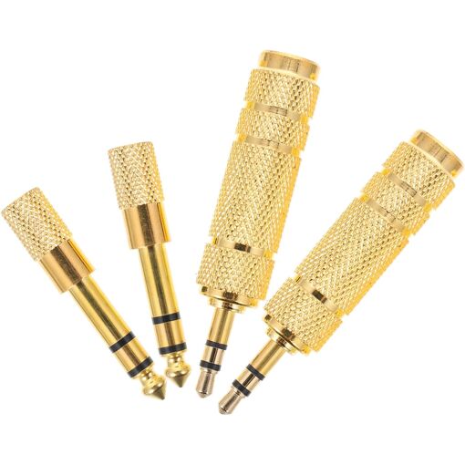 Adaptateur audio 4 pièces : convertisseur jack stéréo pour microphone et haut-parleurs