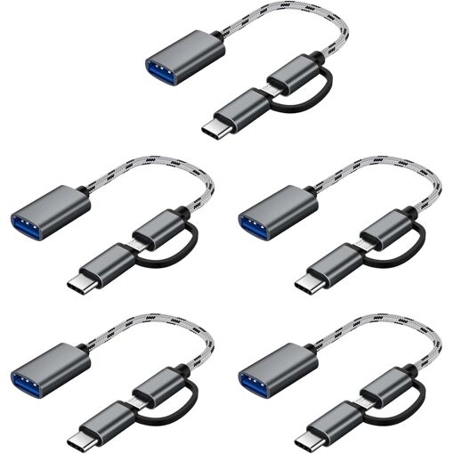 Subzonal-5X USB OTG Cable 2 in 1 Type-C/Micro-USB to USB 3.0 Data Transfer Cable