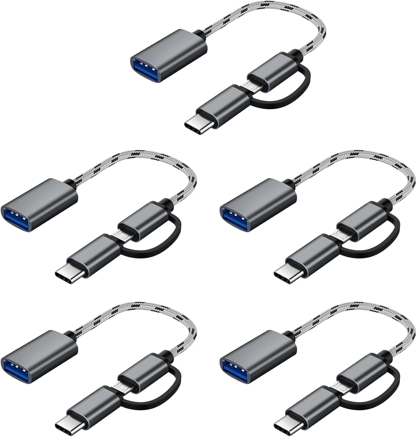 Subzonal-5X USB OTG Cable 2 in 1 Type-C/Micro-USB to USB 3.0 Data Transfer Cable
