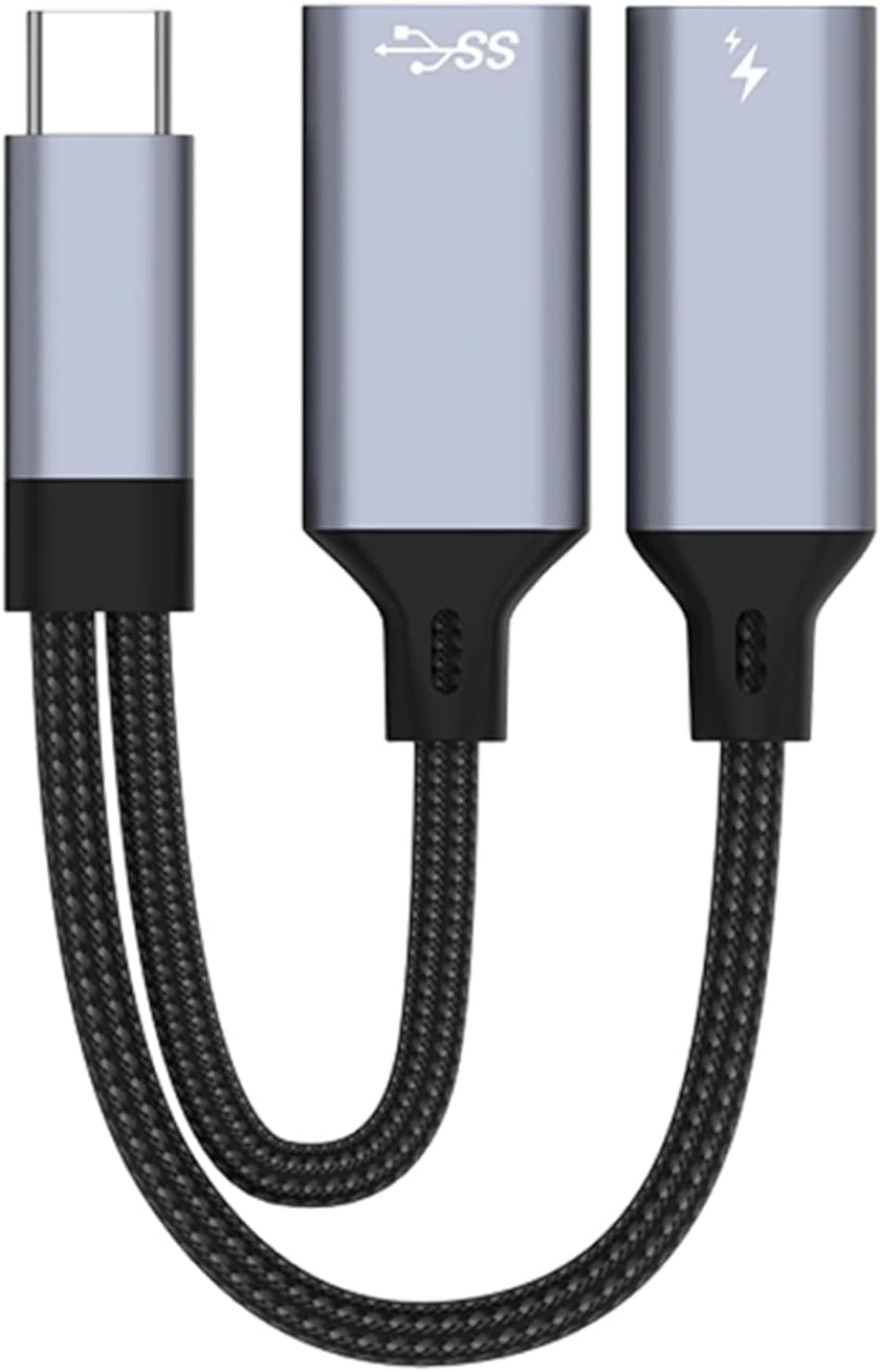 USB-C to USB 3 Adapter - 30W - 5.9in Aluminum Charging Cable - For Tablets and Smartphones