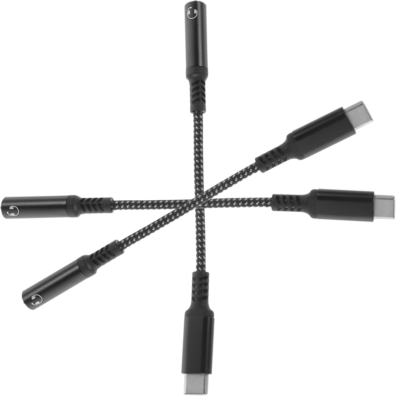 Subzonal 3-Piece Cable Adapter - Type-C to Jack Audio Cable USB-C for Smartphones and Headphones