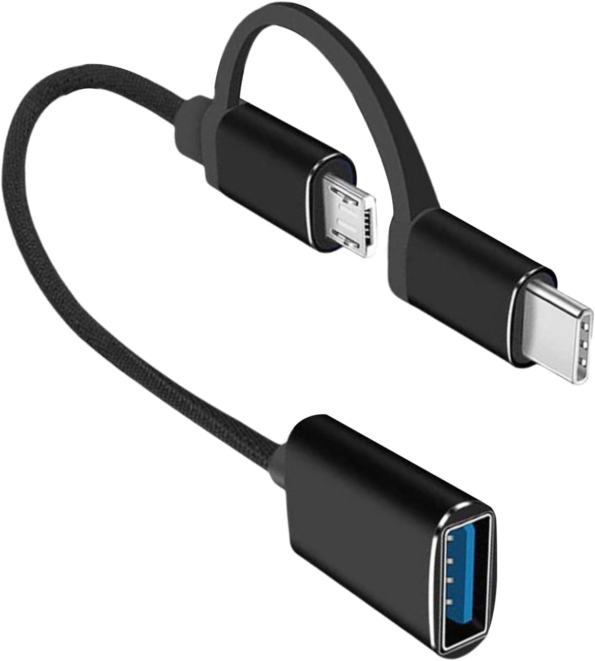 Cable adaptador corto USB Tipo C a USB 3.0 (OTG) - Sincronización de datos para PC y portátil