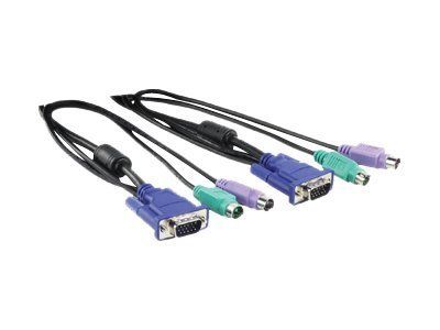 König Computer KVM 2-in-1 Cable - PS/2 to VGA (HD-15) - 3m - Black