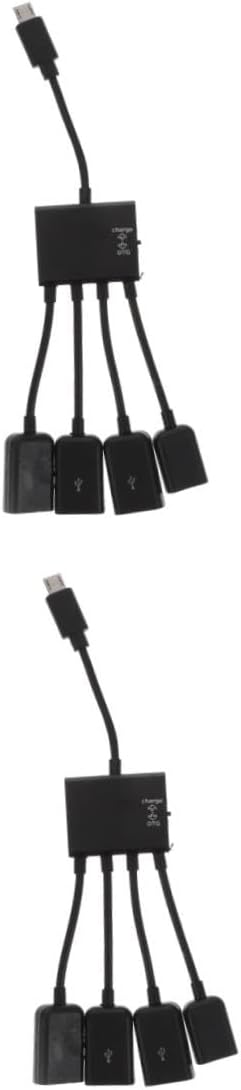 Subzonal 2-Piece Micro USB OTG Adapter with Portable Data Hub for Phone, Keyboard, Mouse and USB Devices