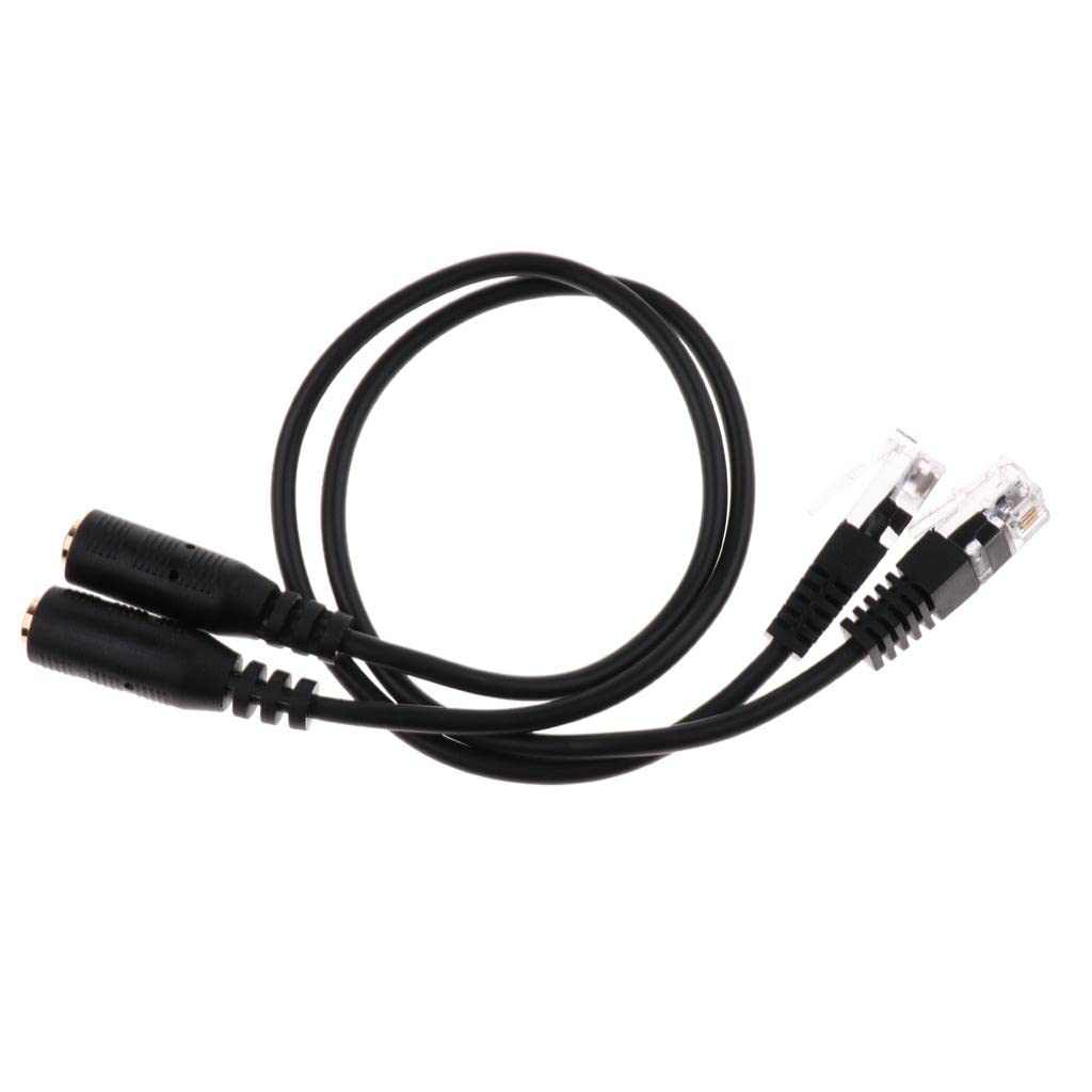 Subzonal 2-Pack Adapter Cables - 3.5mm to RJ9 for Computer Headphones and Phone