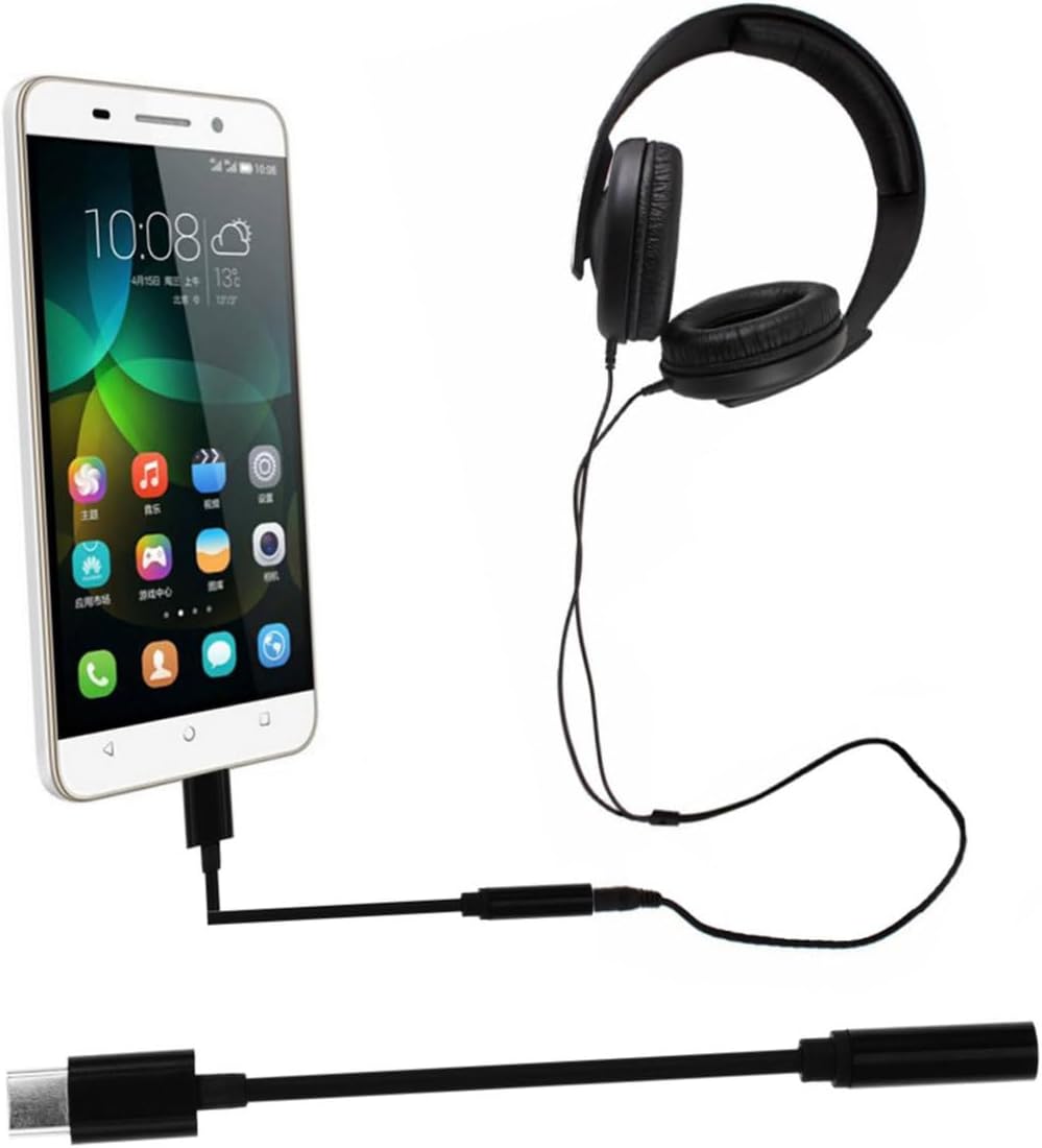 USB Type-C to 3.5mm Headphone Adapter Set (Black) - 3 Pieces