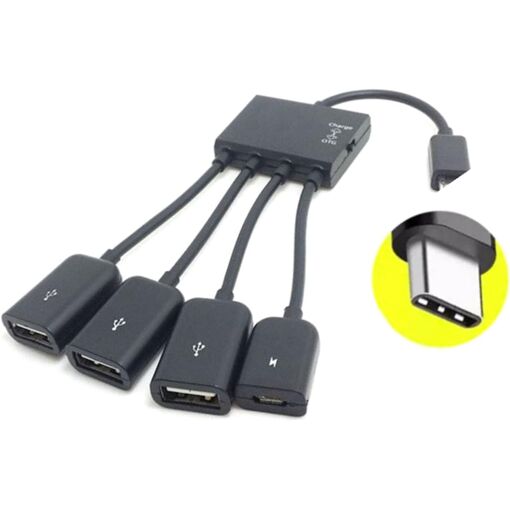Subzonal Micro USB Type-C Extension Cable OTG - USB Adapter Splitter for Multiple Devices