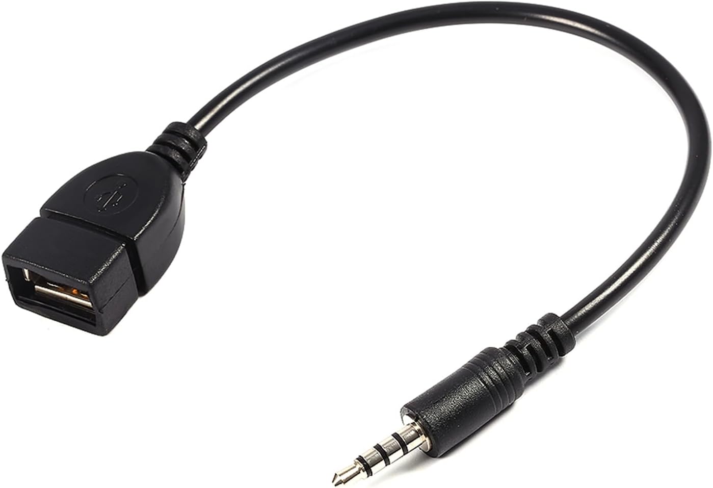 Subzonal 3.5mm Male to USB Female Adapter, AUX to USB OTG Converter with MP3 Decoding Function - Black (20cm)