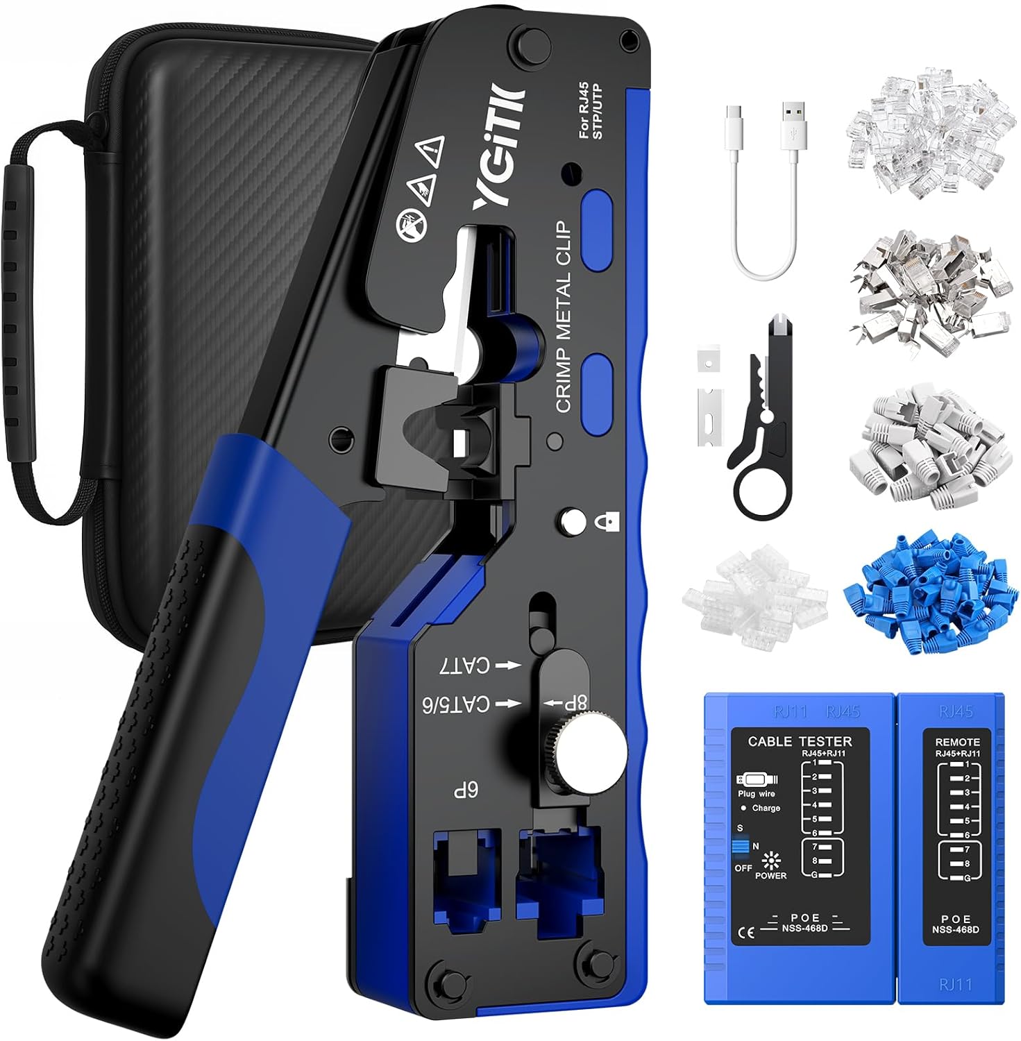 RJ45 Crimping Pince Kit with Network Cable Tester