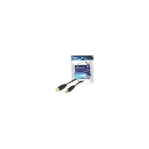 Câble parallèle MediaRange - USB Type A vers B - 5 m Noir