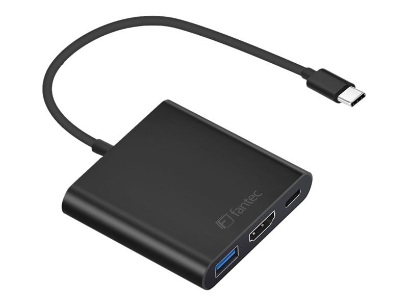 Fantec External Video Adapter - USB-C to HDMI - Black
