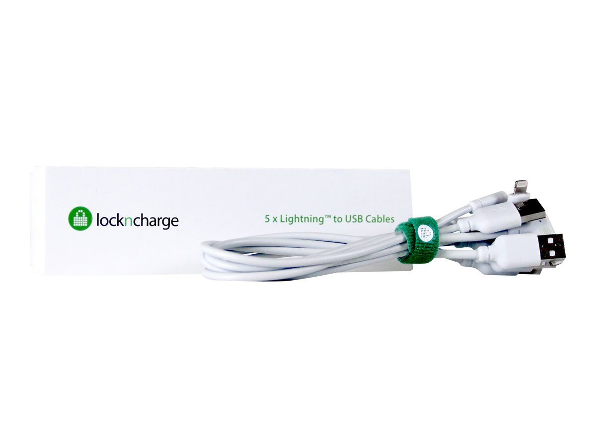 LocknCharge Lightning Cable - 30cm (Pack of 5)